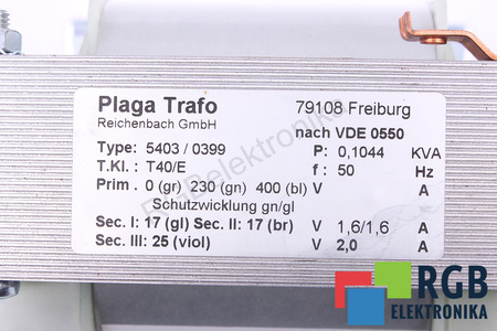 5403/0399 REICHENBACH PRI 230/400V SEC 17V 1.6A 25V 2A TRANSFORMATEUR