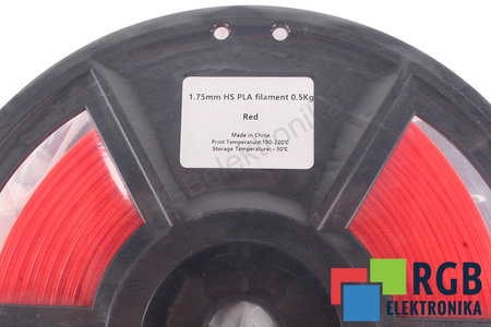 1,75MM HS PLA FILAMENT 0.5KG RED FLASHFORGE DIMENSION EXTÉRIEURE DE LA BOBINE 180MM, DIMENSION INTÉRIEURE DE LA BOBINE 50MM, LARGEUR DE LA BOBINE 45MM