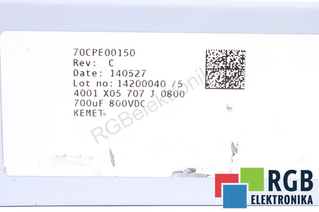 CONDENSATEUR 70CPE00150 KEMET 700UF, 800V