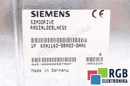 6SN1162-0BA02-0AA1 SIEMENS SIMODRIVE 611 SOUFFLANTE MOTEUR