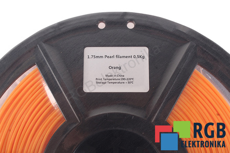 1,75MM PEARL FILAMENT 0.5KG ORANGE FLASHFORGE DIMENSION EXTÉRIEURE DE LA BOBINE 180MM, DIMENSION INTÉRIEURE DE LA BOBINE 50MM, LARGEUR DE LA BOBINE 45MM