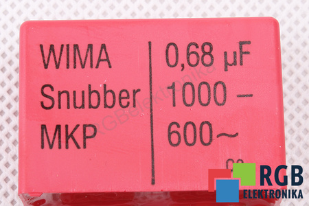 CONDENSATEUR 0.68UF WIMA 1000VDC, 600VAC, SNUBBER, MKP
