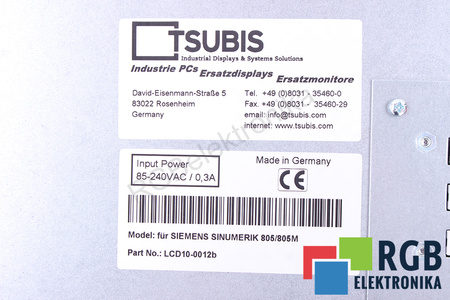 10-0012 POUR SIEMENS SINUMERIK 805/805M MONITEUR LCD REMPLACEMENT