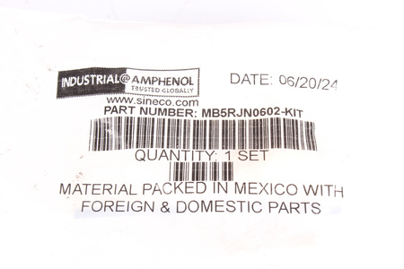 GOULOTTE A PEIGNE MB5RJN0602-KIT AMPHENOL CORPORATION