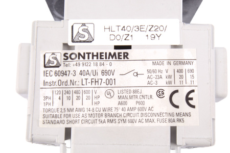 LT-FH7-001 SONTHEIMER HLT40/3E/Z20/D0/Z1 SECTIONNEUR