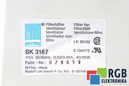 SK3167 RITTAL LR59132 115V 0.6A 42W VENTILATEUR