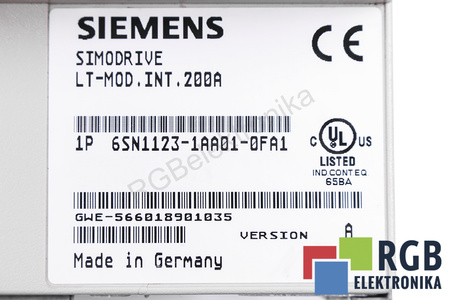 6SN1123-1AA01-0FA1 SIEMENS SIMODRIVE 611 VERSION A LT-MOD INT. 200A