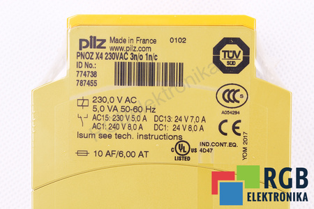 PNOZ X4 230VAC 3N/O 1N/C PILZ 774738 RELAIS DE SÉCURITÉ