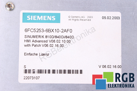 6FC5210-0DF20-0AA0 SIEMENS SINUMERIK PCU 50 VERSION B