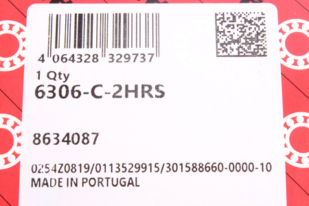 6306-C-2HRS FAG 30X72X19MM 9300RPM, 32KN, 16.2KN ROULEMENT