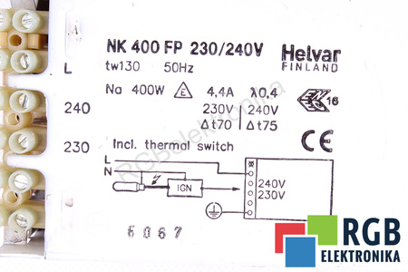 NK400FP HELVAR FILTRE