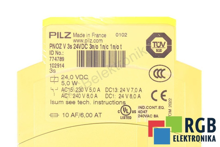 PNOZ V 3S 24VDC 3N/O 1N/C 1N/O T PILZ 774789 RELAIS DE SÉCURITÉ