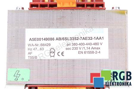 6SL3352-7AE32-1AA1 TRAMAG 380/400/440/480V, 230V TRANSFORMATEUR