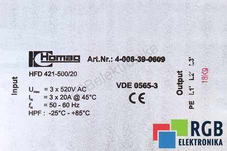 HFD421-500/20 HOMAG 4-008-39-0609 FILTRE