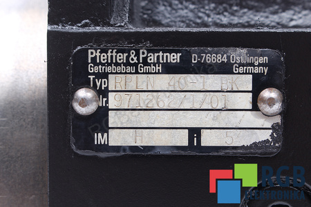 RPLN40-1BK PFEFFER&PARTNER I=5 RÉDUCTEUR