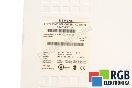 6SE7022-6EC61 SIEMENS SIMOVERT MASTERDRIVES