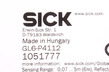 GL6-P4112 SICK 1051777 CAPTEUR PHOTOÉLECTRIQUE