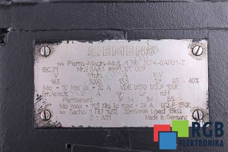 1HU3076-0AF01-Z Z:A31 SIEMENS DC SERVOMOTOR 1HU3