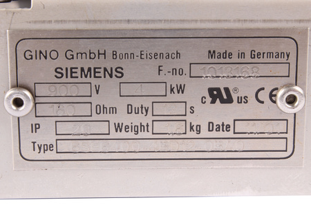 6SE6400-4BD12-BA0 SIEMENS 900V 160OHM RÉSISTANCE DE FREINAGE