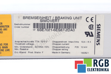 6SE7021-6ES87-2DA0 SIEMENS SIMOVERT MASTERDRIVES