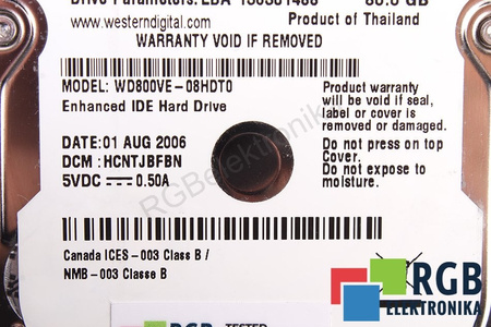 WD800VE-08HDT0 WESTERN DIGITAL SCORPIO 80GB ATA