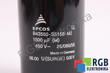 CONDENSATEUR B43550-S5158-M2 EPCOS U SURGE 500V 1500UF, 450VDC