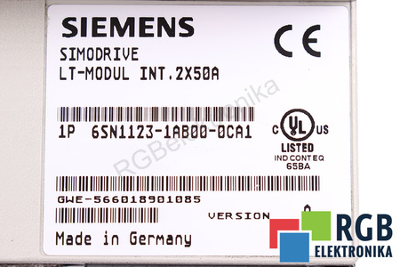 6SN1123-1AB00-0CA1 SIEMENS SIMODRIVE 611 VERSION A LT-MODUL INT. 2X50A