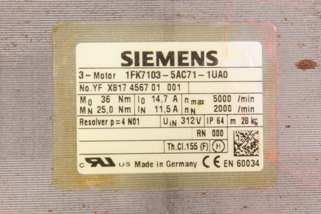 1FK7103-5AC71-1UA0 SIEMENS SIMOTICS S 1FK7