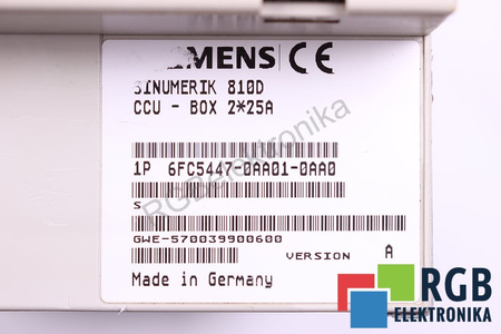 6FC5447-0AA01-0AA0 SIEMENS SINUMERIK 810D/810DE VERSION A CCU-BOX 2X25A