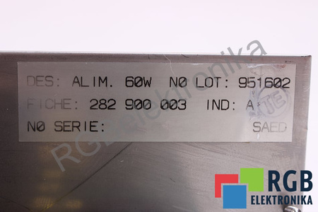 ALIM.60W NUM 951602 282 900 003 ALIM POUR 1040