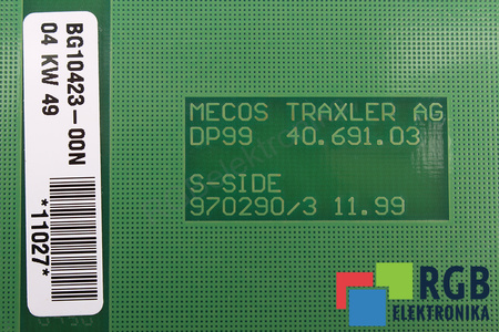 BG10423-00N MECOS TRAXLER DP99 40.691.03 970290/311.99 PANNEAU DE CONTRÔLE ET DE COMMANDE