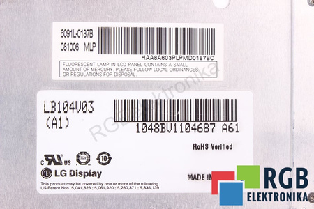 LB104V03 LG 6091L-0187B 10.4" MATRICE LCD