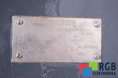 1HC5116-0GF44-6JU1-Z Z:A12 G31 G40 K18 SIEMENS DC MOTOR 1HC5