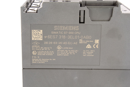 6ES7318-3EL01-0AB0 SIEMENS SIMATIC S7-300 CPU 319-3PN/DP