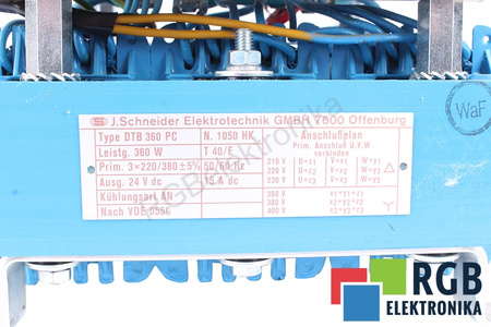 DTB360PC J. SCHNEIDER ELEKTROTECHNIK 220/380V, 24V TRANSFORMATEUR