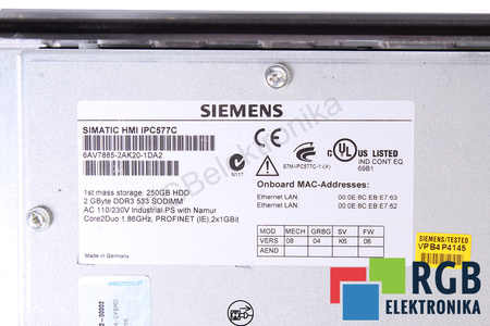 6AV7885-2AK10-1DA2 SIEMENS SIMATIC HMI IPC577C