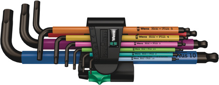 JEU DE CLÉS MÂLES COUDÉES, SYST. MÉTRIQUE, BLACKLASER, 9 PIECES 05073593001 WERA 950/9 HEX-PLUS MULTICOLOUR 1 SB