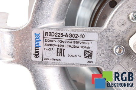 R2D225-AG02-10 EBM PAPST VENTILATEUR