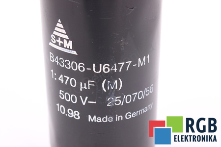 CONDENSATEUR B43306-U6477-M1 S+M 25/070/56 470UF, 500VDC