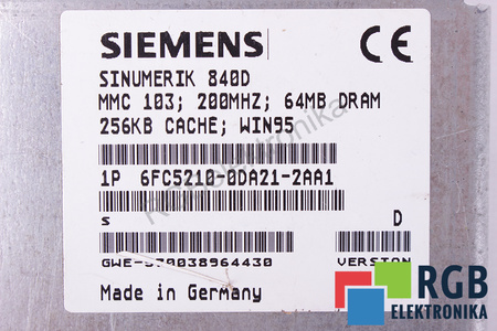 6FC5210-0DA21-2AA1 SIEMENS SINUMERIK FM NC/810D/840D/840DE MMC103