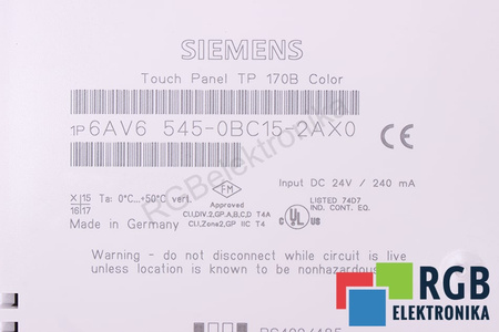6AV6545-0BC15-2AX0 SIEMENS SIMATIC TOUCH PANEL TP170B