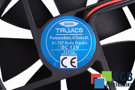 92X92X25MM TALVICO 92X92X25MM, 12V VENTILATEUR