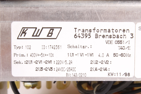 1742361 KWB 102 400V, 220V TRANSFORMATEUR