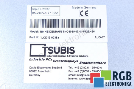 12-0038 PIÈCE DE RECHANGE POUR HEIDENHAIN BC110B TNC407 BC110B TNC425 BC110B TNC406 BC110B TNC415 BC110B TNC426 MONITEUR LCD