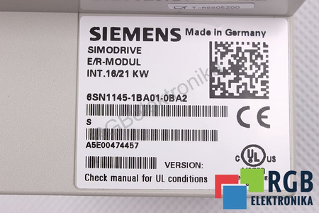 6SN1145-1BA01-0BA2 SIEMENS PLAQUE ARRIERE
