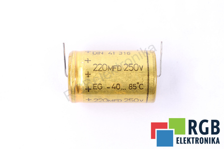 CONDENSATEUR 220MFD 250V ROE DIN41316