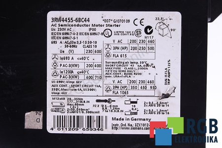 3RW4455-6BC44 SIEMENS AC SEMICONDUCTOR MOTOR STARTER SIRIUS