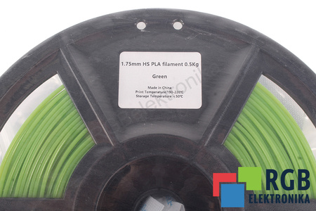1,75MM HS PLA FILAMENT 0.5KG GREEN FLASHFORGE DIMENSION EXTÉRIEURE DE LA BOBINE 180MM, DIMENSION INTÉRIEURE DE LA BOBINE 50MM, LARGEUR DE LA BOBINE 45MM