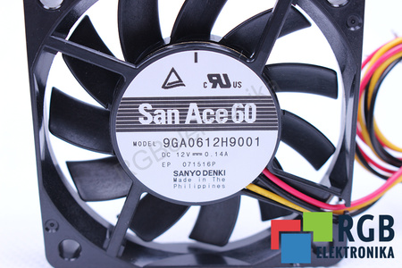 9GA0612H9001 SANYO DENKI SAN ACE 60 60X60X10MM, 12V, 0.14A VENTILATEUR