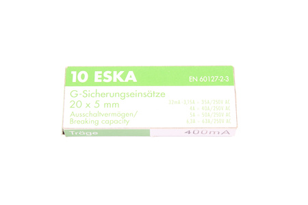 FUSIBLE TEMPORISÉ 522.513 ESKA ZKT-0.4A 250V, 0.4A, 5X20MM, 10PCS